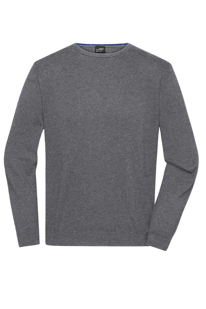 Men's Round-Neck Pullover - grey-heather