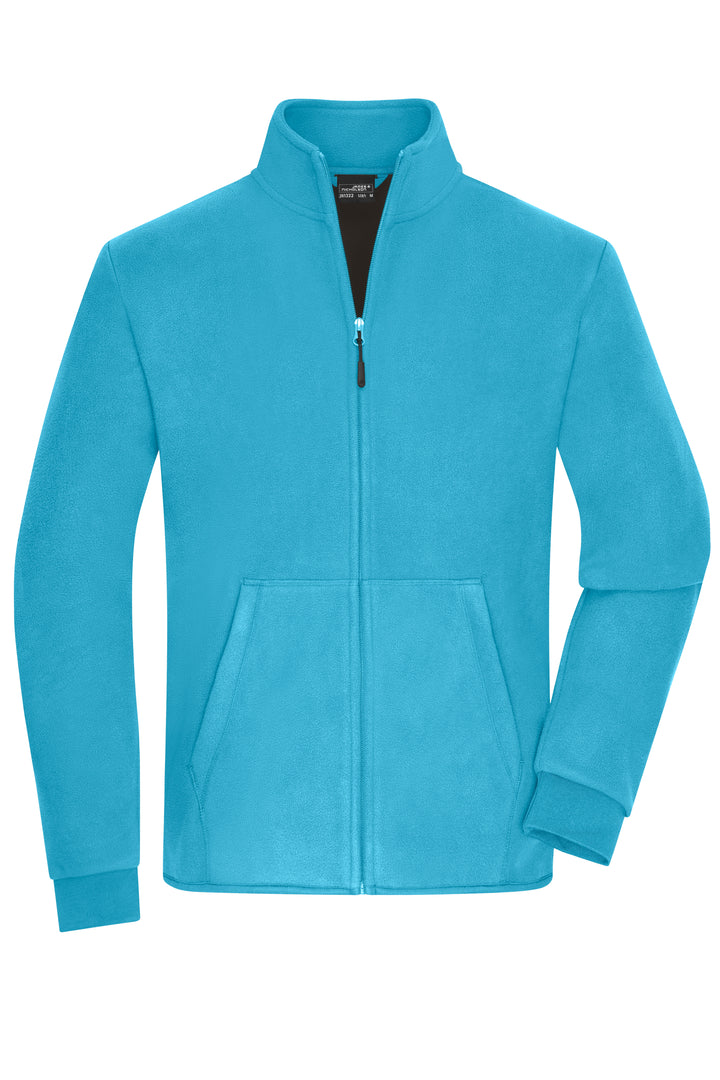 Men's Bonded Fleece Jacket - turquoise/dark-grey