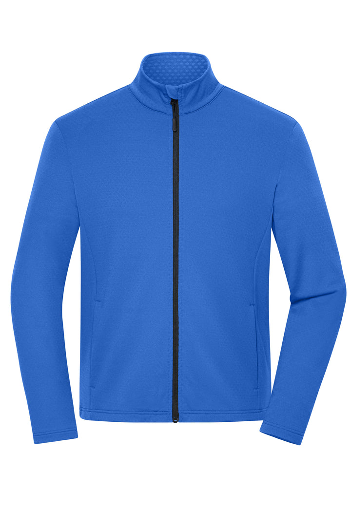 Men's Sports Structured Fleece Jacket - peacock-blue