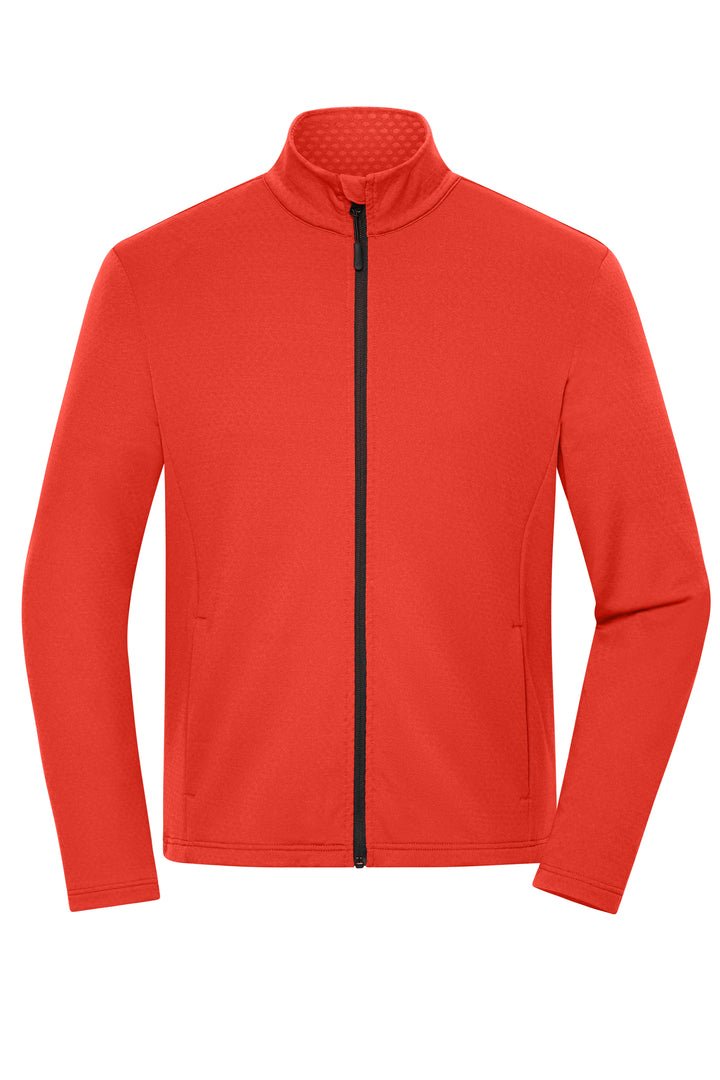Men's Sports Structured Fleece Jacket - spicy-orange