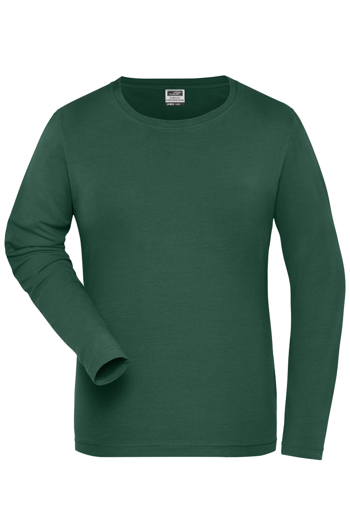 Ladies' ORGANIC Stretch-Longsleeve - dark-green
