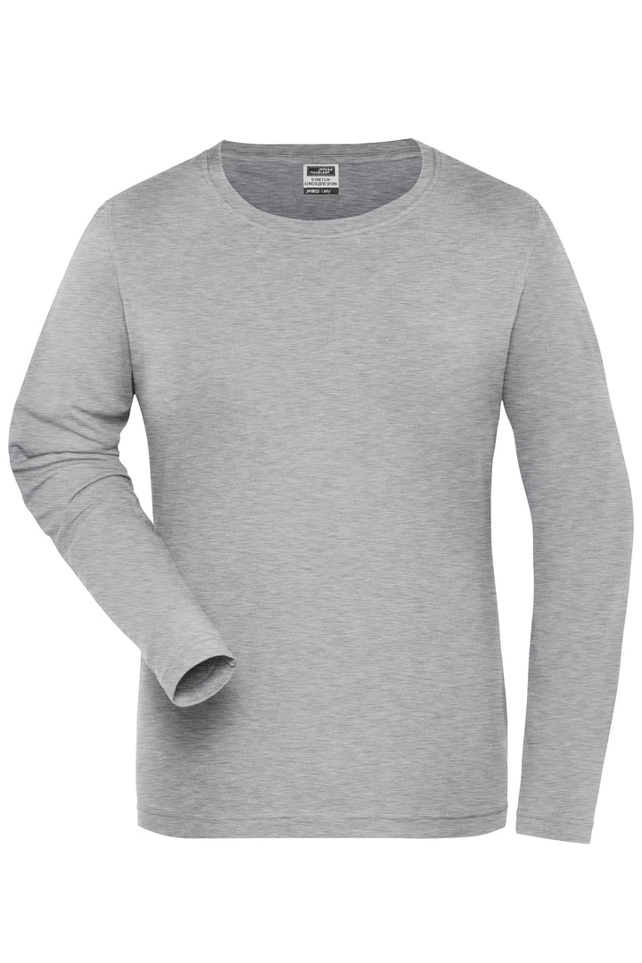 Ladies' ORGANIC Stretch-Longsleeve - grey-heather