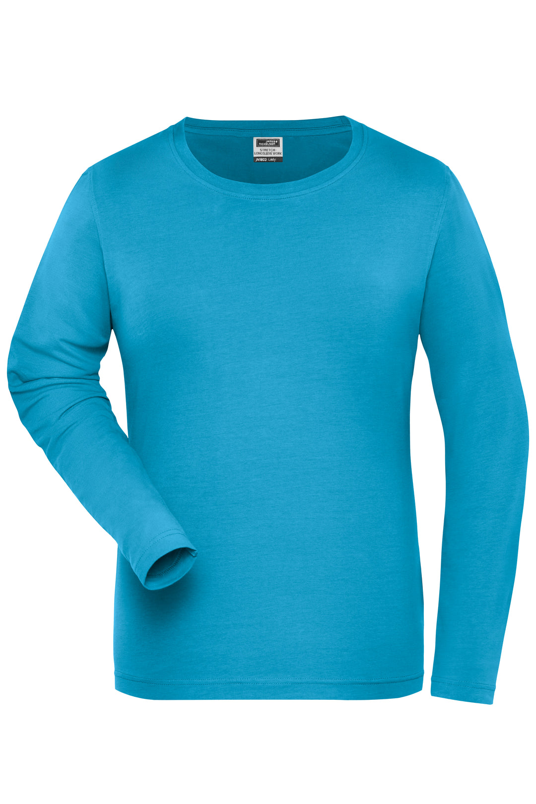 Ladies' ORGANIC Stretch-Longsleeve - turquoise