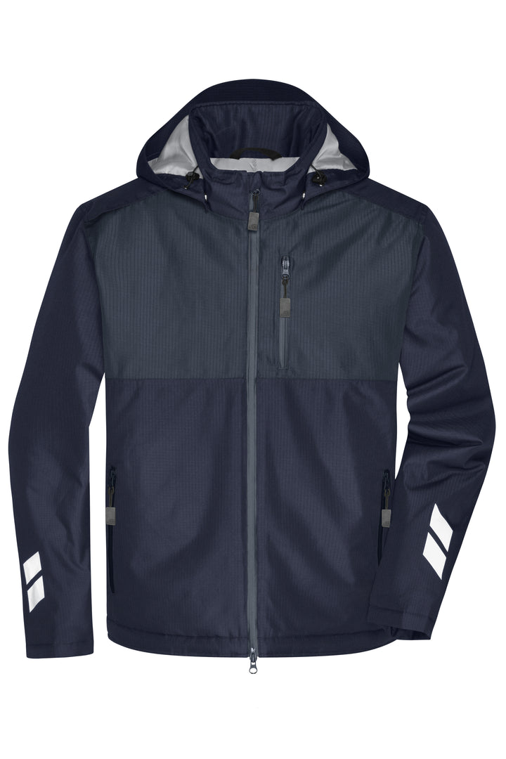 Padded Hardshell Workwear Jacket - navy/carbon