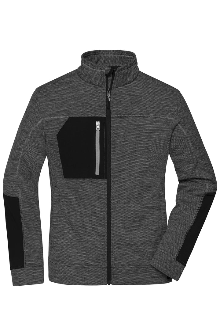 Ladies' Structure Fleece Jacket - black-melange/black/silver