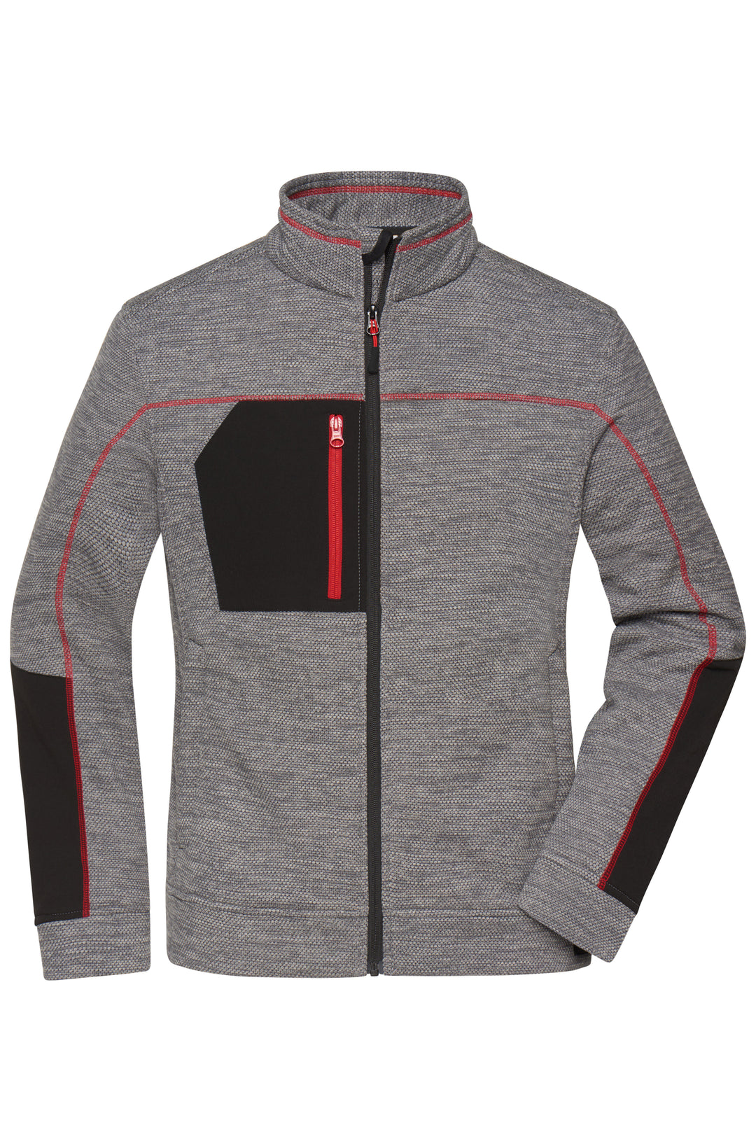 Ladies' Structure Fleece Jacket - carbon-melange/black/red