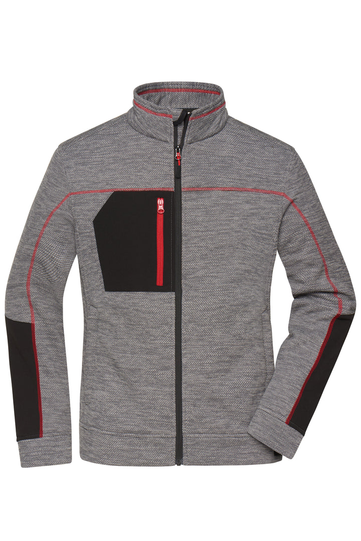 Ladies' Structure Fleece Jacket - carbon-melange/black/red