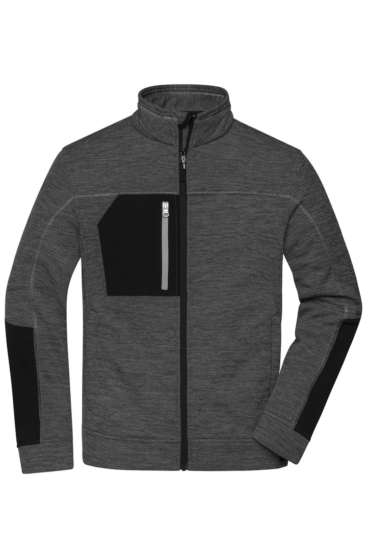 Men's Structure Fleece Jacket - black-melange/black/silver