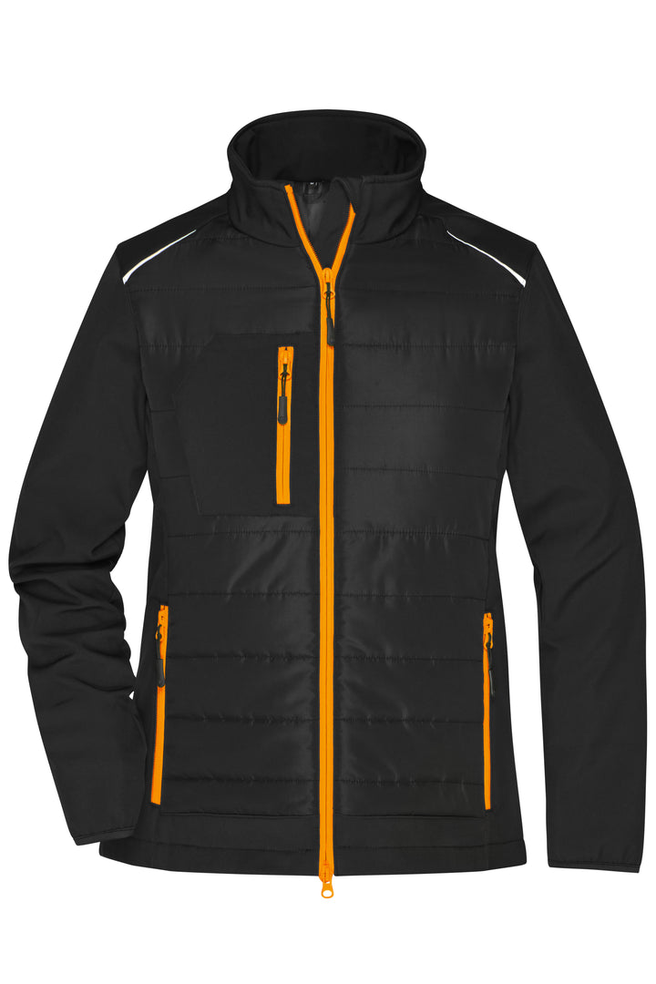 Ladies' Hybrid Jacket - black/neon-orange