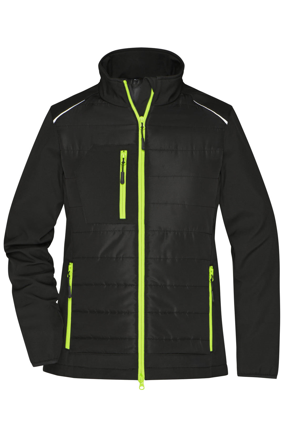 Ladies' Hybrid Jacket - black/neon-yellow