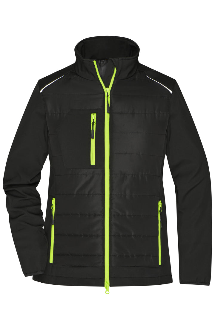 Ladies' Hybrid Jacket - black/neon-yellow
