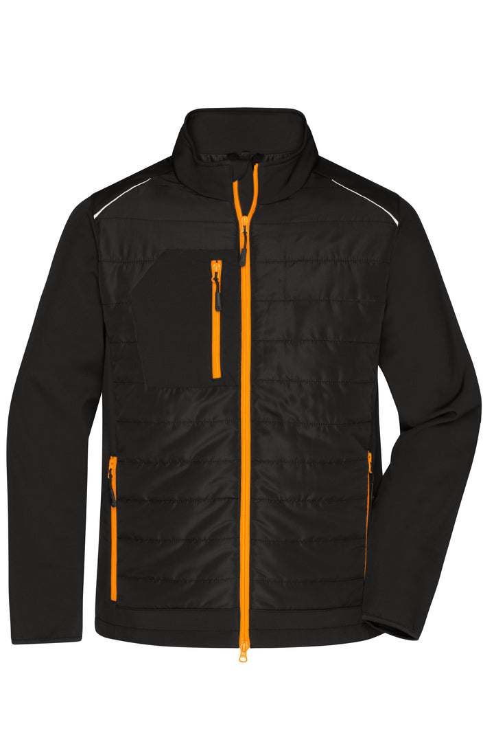 Men's Hybrid Jacket - black/neon-orange