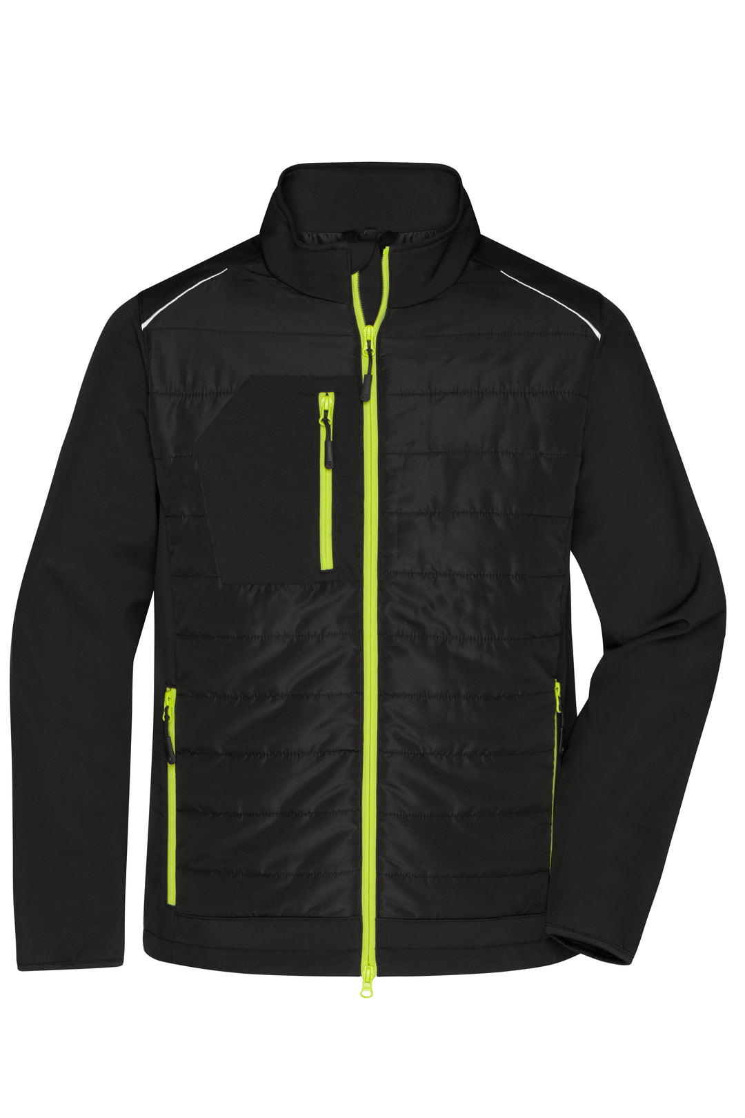 Men's Hybrid Jacket - black/neon-yellow