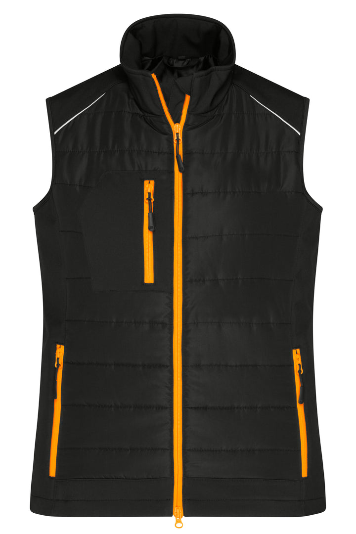 Ladies' Hybrid Vest - black/neon-orange
