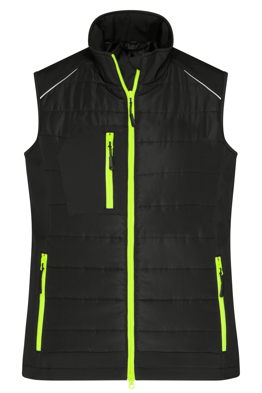 Ladies' Hybrid Vest - black/neon-yellow