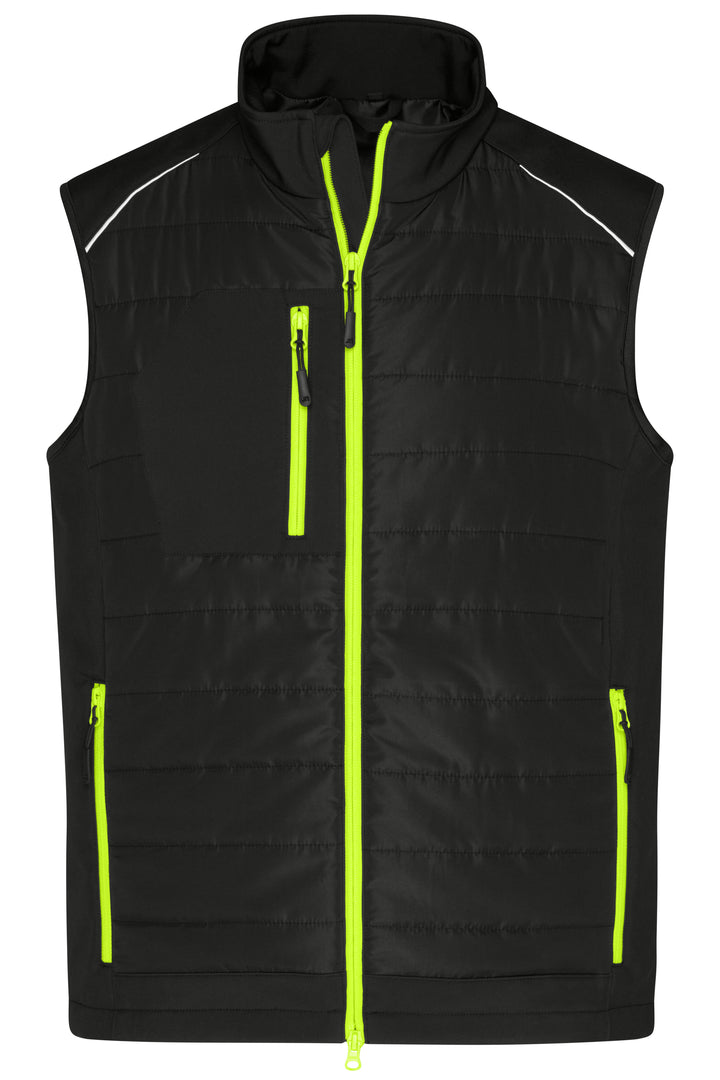 Men's Hybrid Vest - black/neon-yellow
