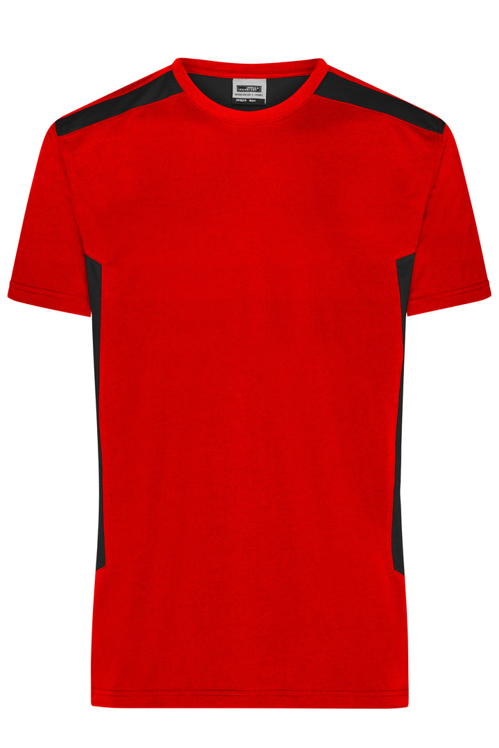 Men's Workwear T-Shirt - STRONG - - red/black