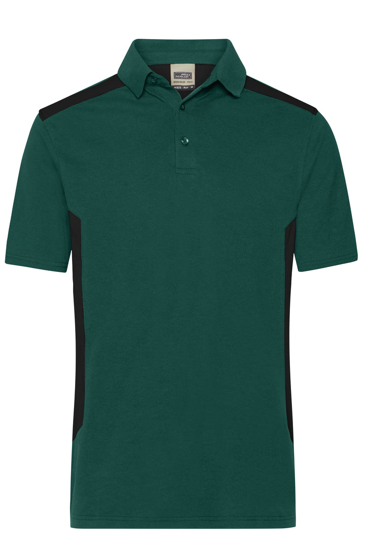Men's Workwear Polo - STRONG - - dark-green/black