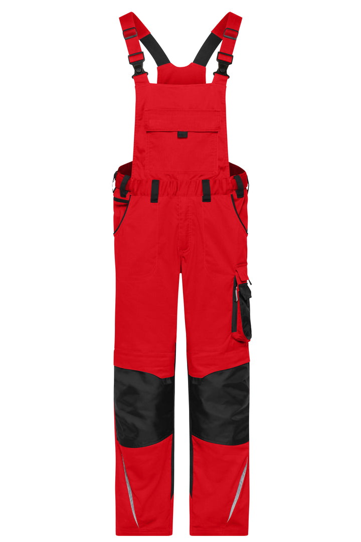 Workwear Pants with Bib - red/black
