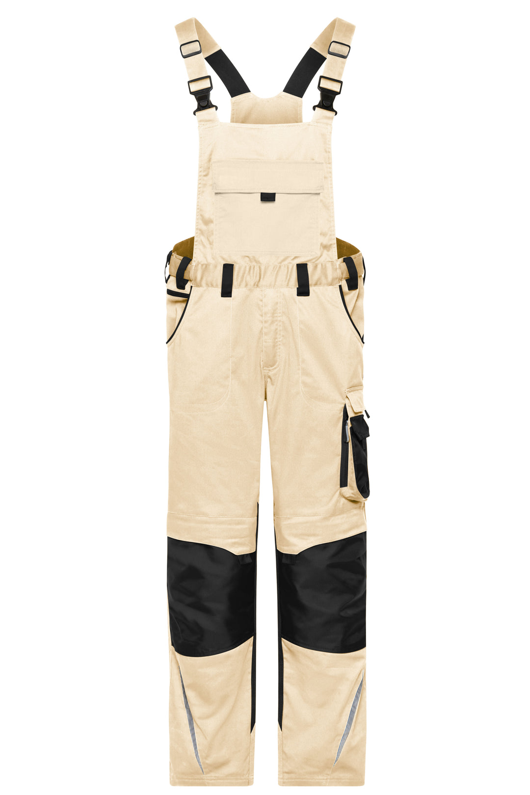 Workwear Pants with Bib - stone/black
