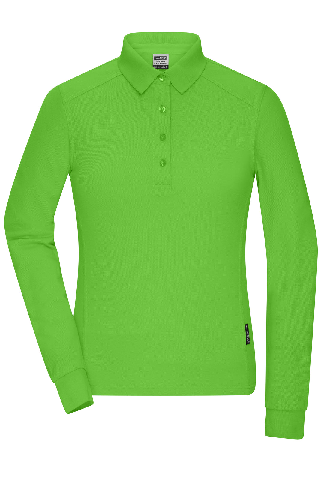 Ladies' Workwear-Long-Sleeved Polo - lime-green