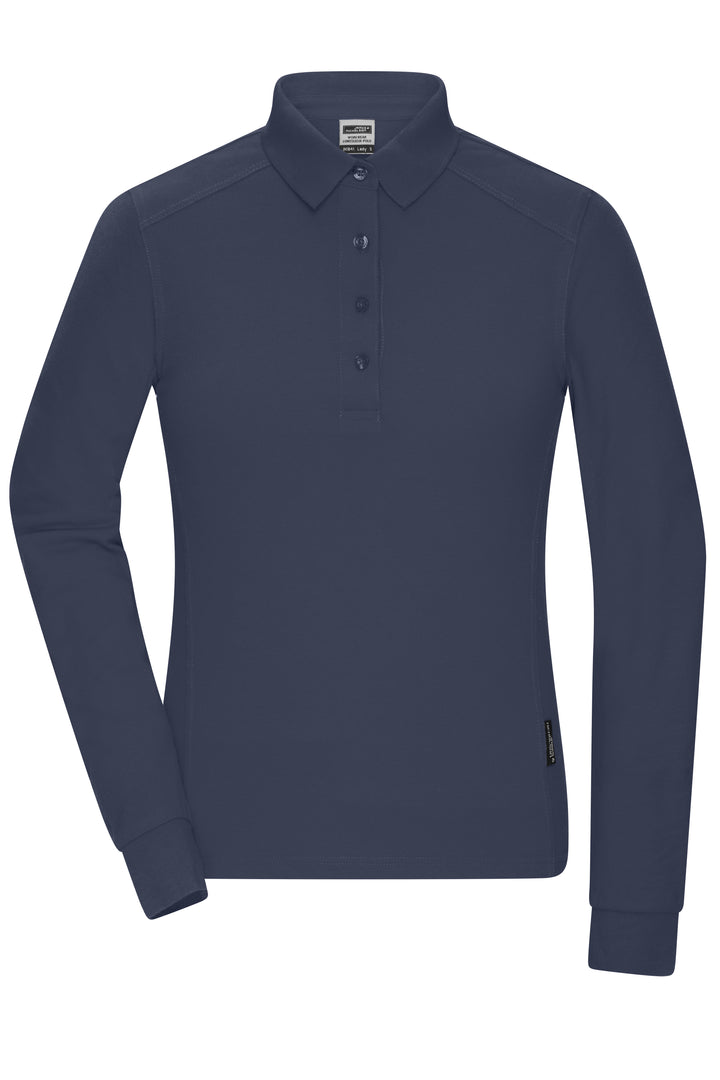Ladies' Workwear-Long-Sleeved Polo - navy