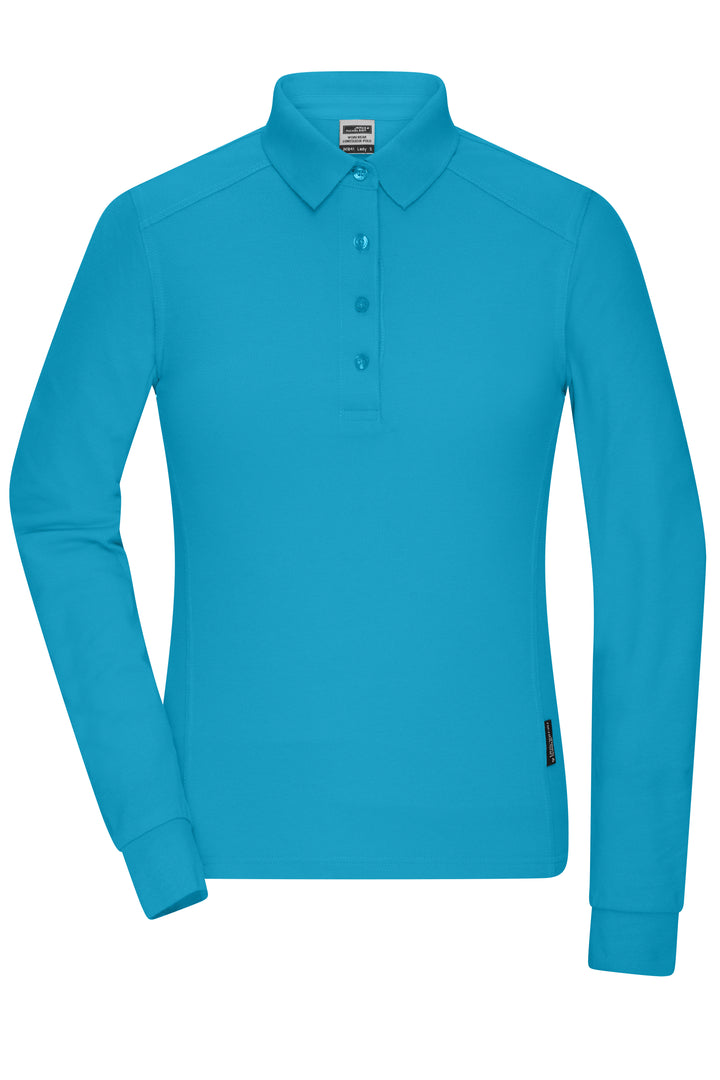 Ladies' Workwear-Long-Sleeved Polo - turquoise