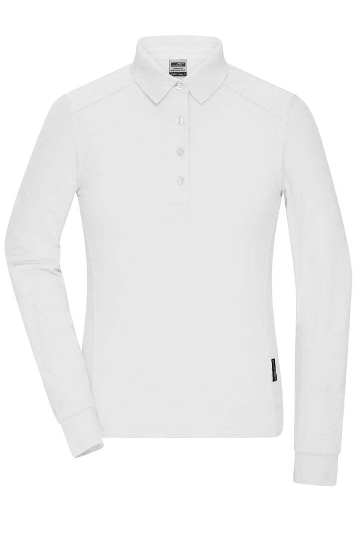Ladies' Workwear-Long-Sleeved Polo - white