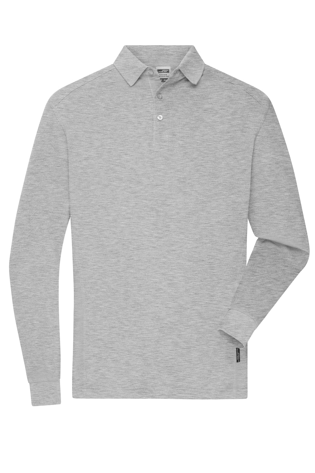 Men's Workwear-Long-Sleeved Polo - grey-heather