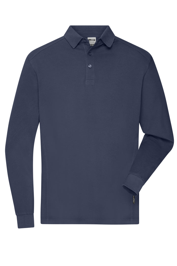 Men's Workwear-Long-Sleeved Polo - navy