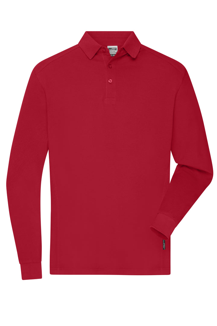 Men's Workwear-Long-Sleeved Polo - red