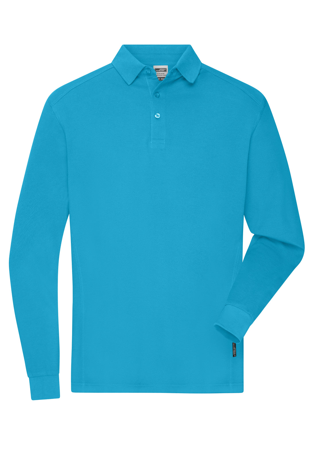 Men's Workwear-Long-Sleeved Polo - turquoise