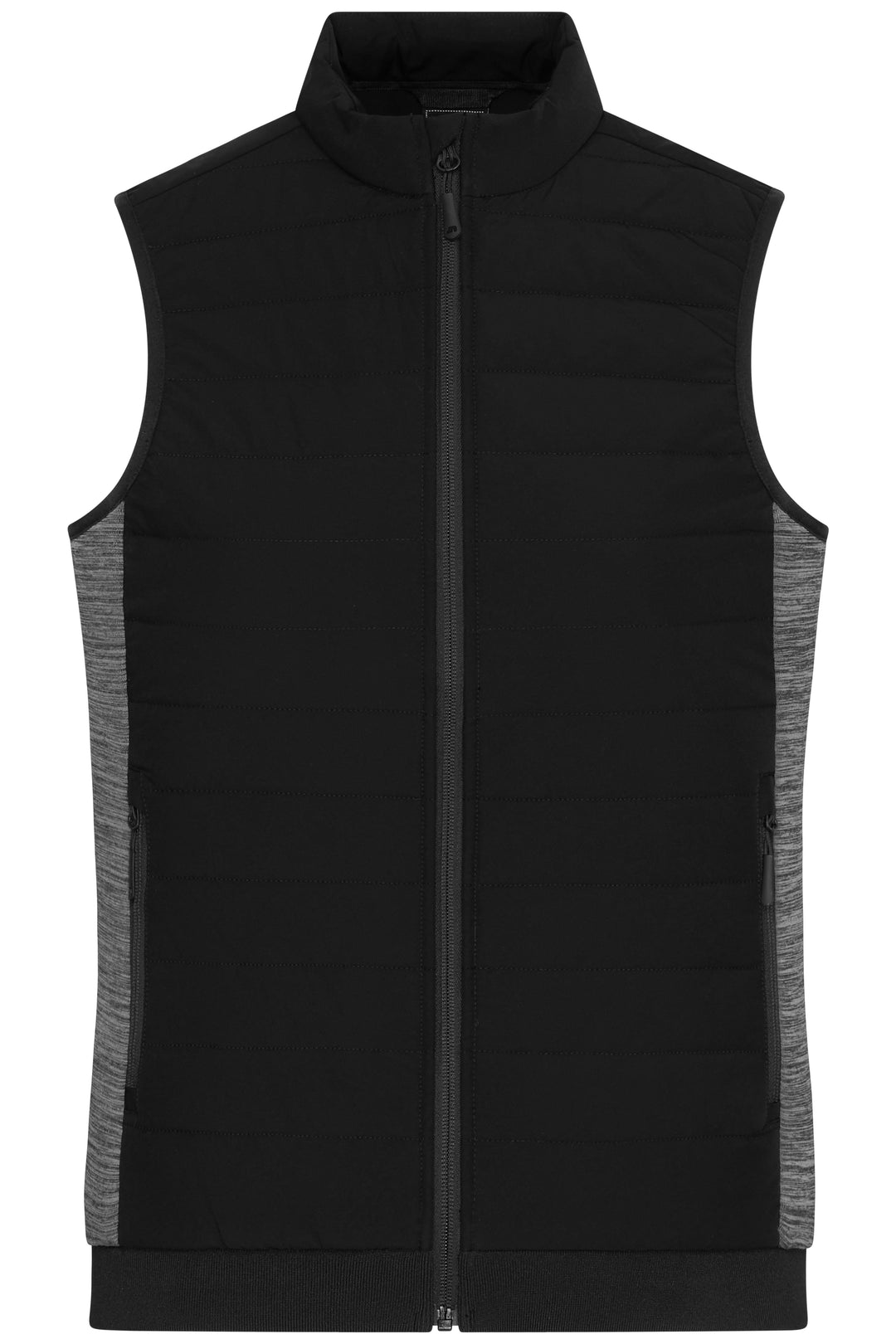 Ladies' Padded Hybrid Vest - black/carbon-melange