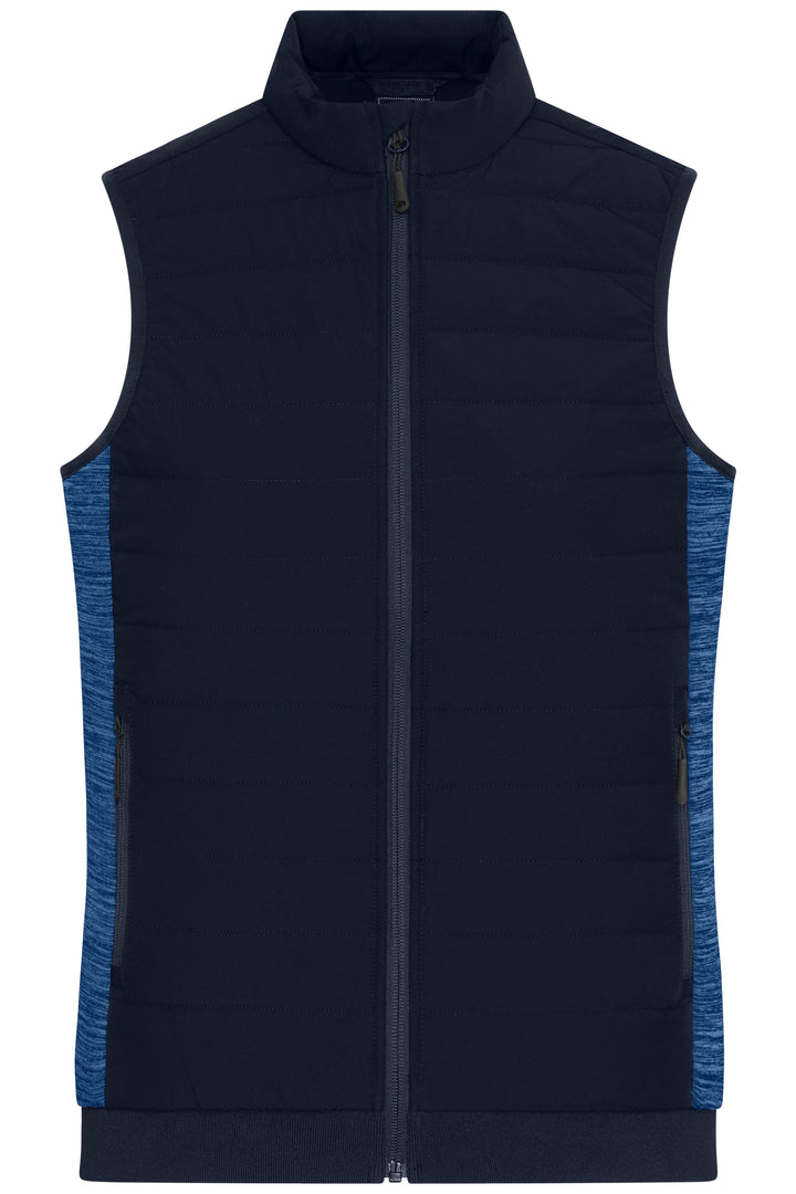 Ladies' Padded Hybrid Vest - navy/royal-melange