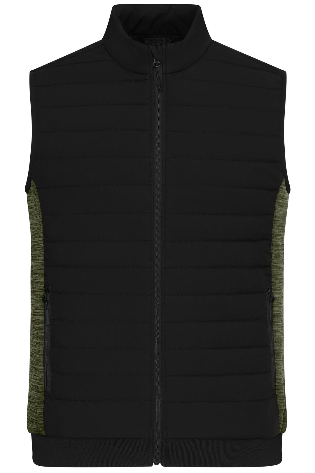 Men's Padded Hybrid Vest - black/olive-melange