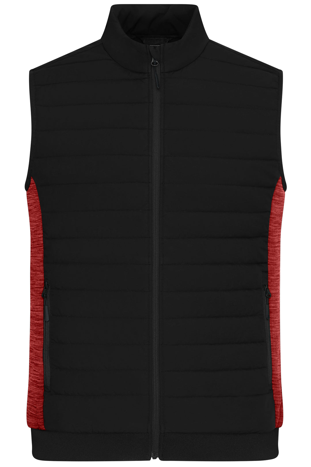 Men's Padded Hybrid Vest - black/red-melange