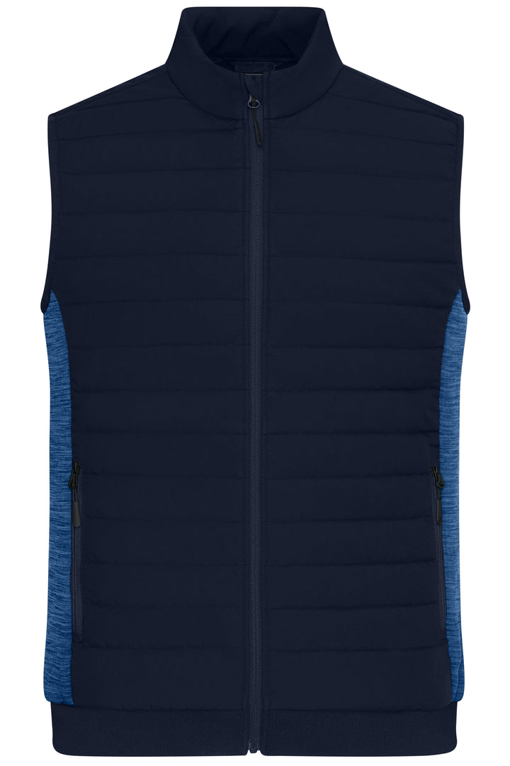 Men's Padded Hybrid Vest - navy/royal-melange