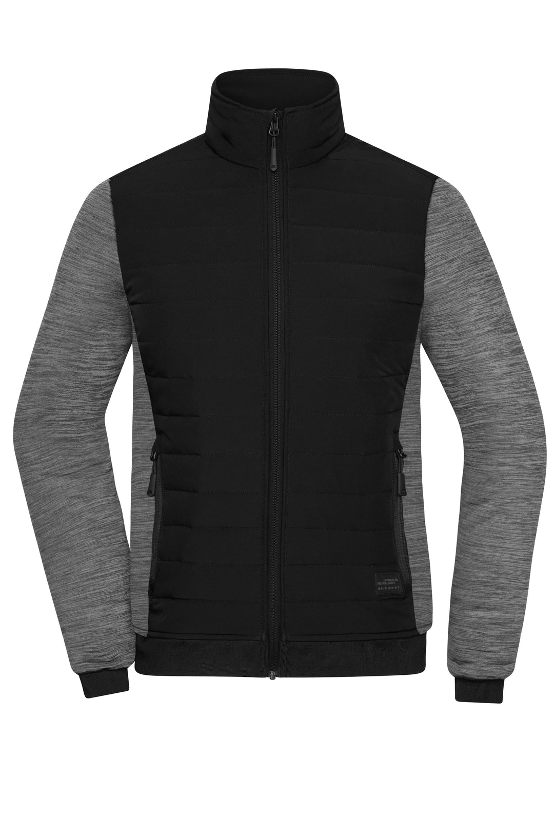 Ladies' Padded Hybrid Jacket - black/carbon-melange