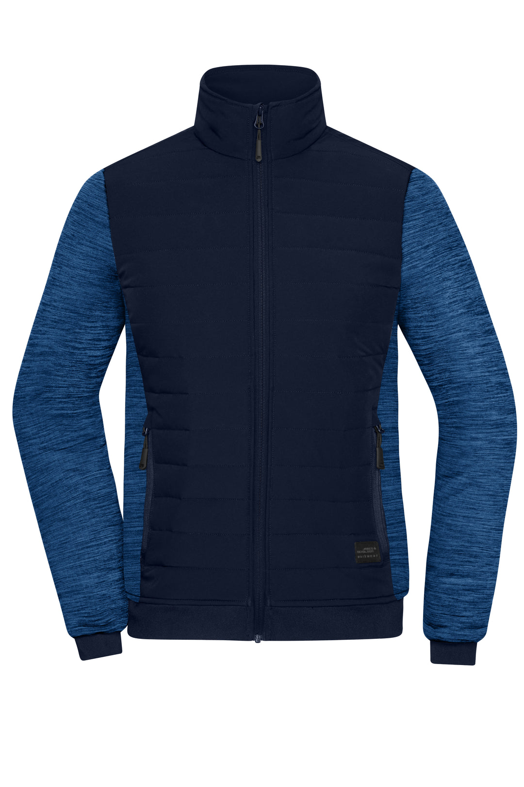 Ladies' Padded Hybrid Jacket - navy/royal-melange