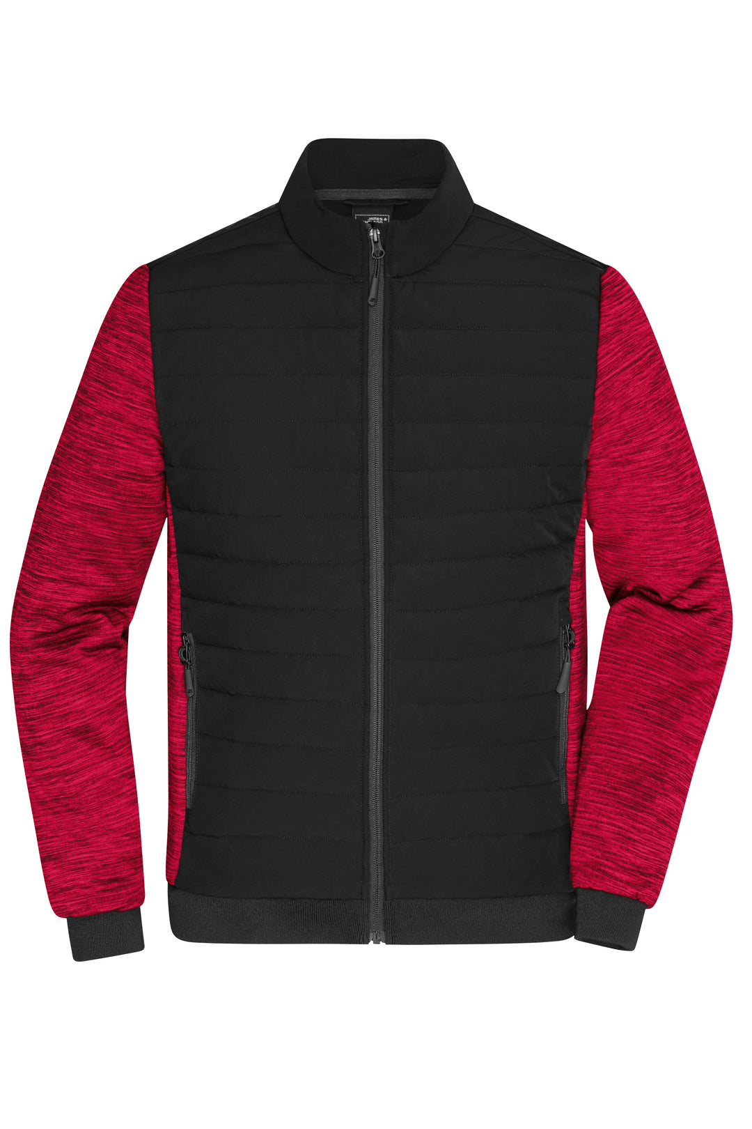Men's Padded Hybrid Jacket - black/red-melange