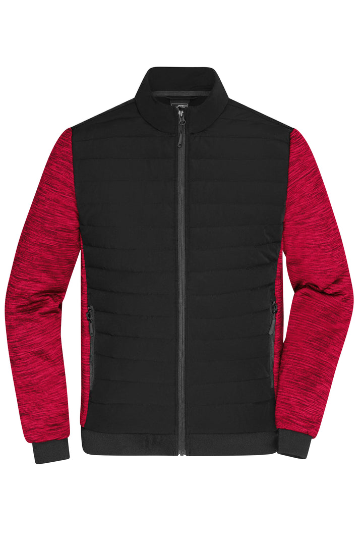 Men's Padded Hybrid Jacket - black/red-melange