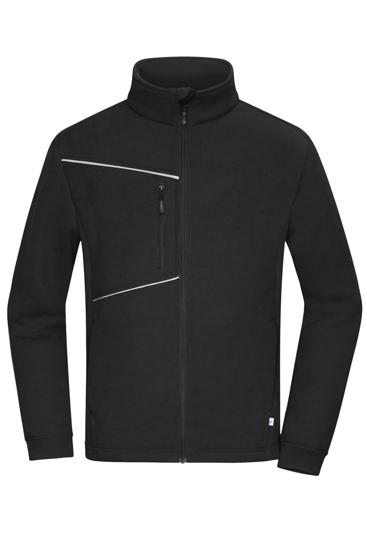 Fleece Jacket - Corduroy Look - black