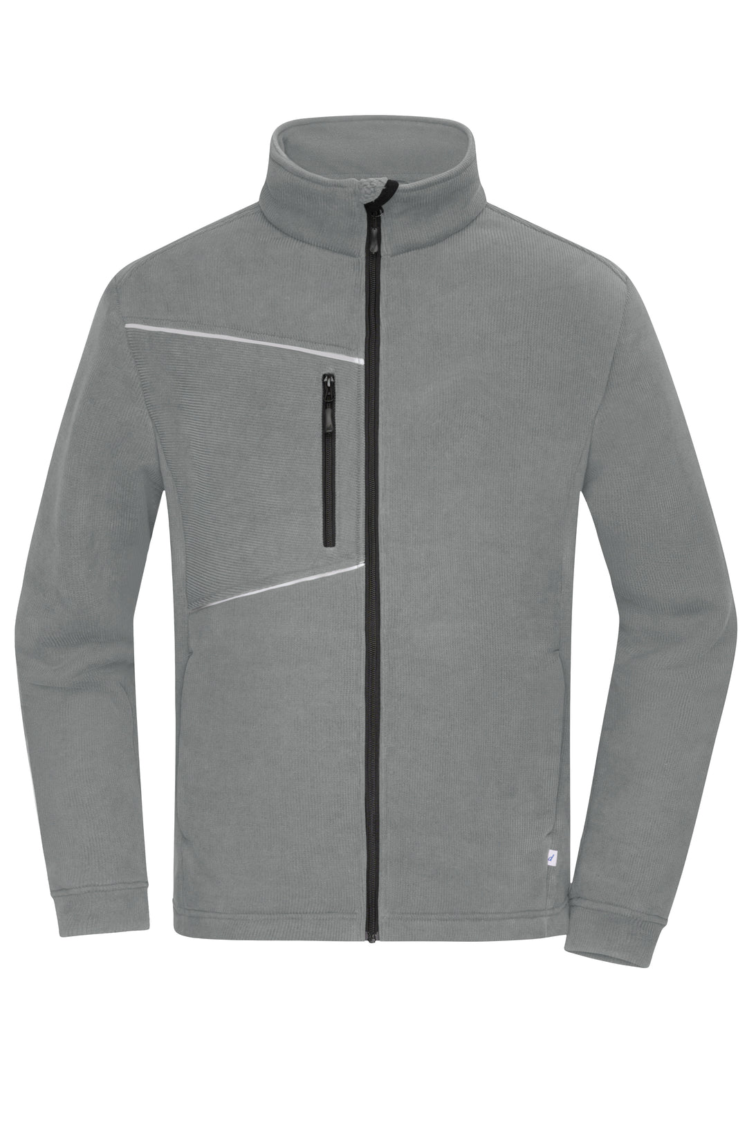 Fleece Jacket - Corduroy Look - steel-grey