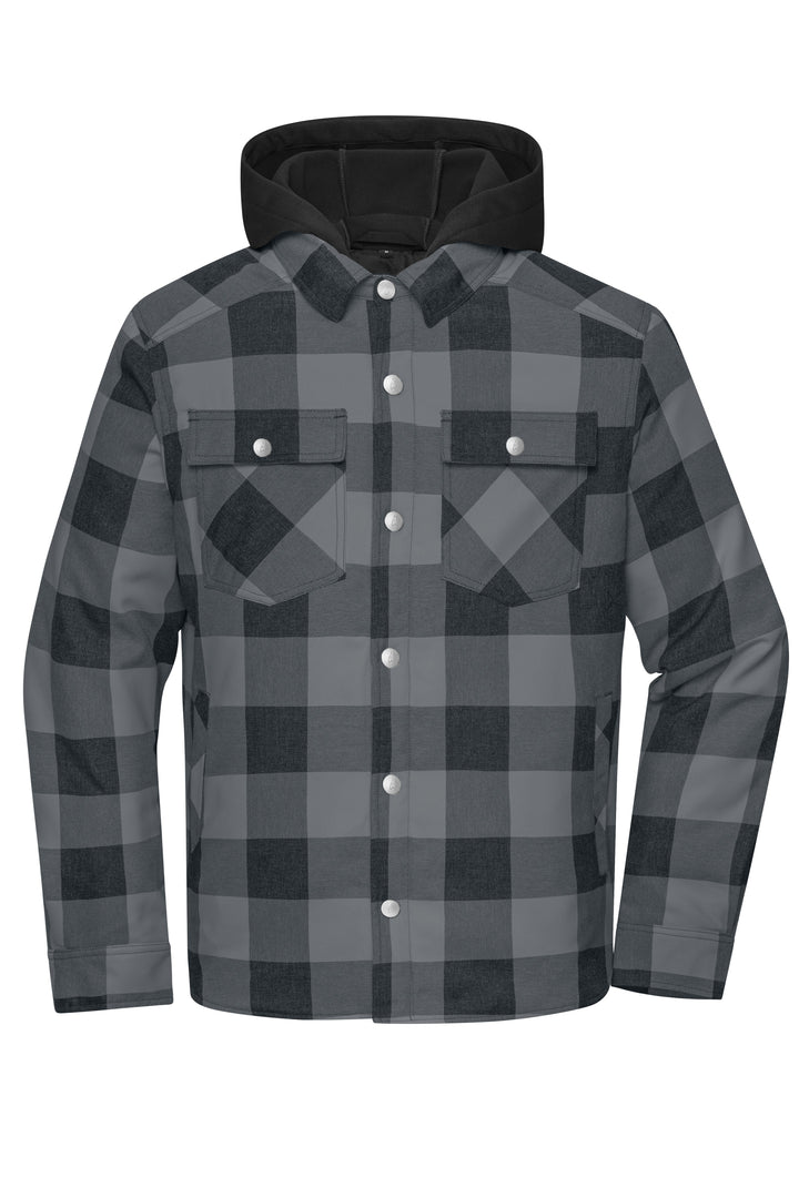 Workwear Check Shirt Jacket - black/metal-grey