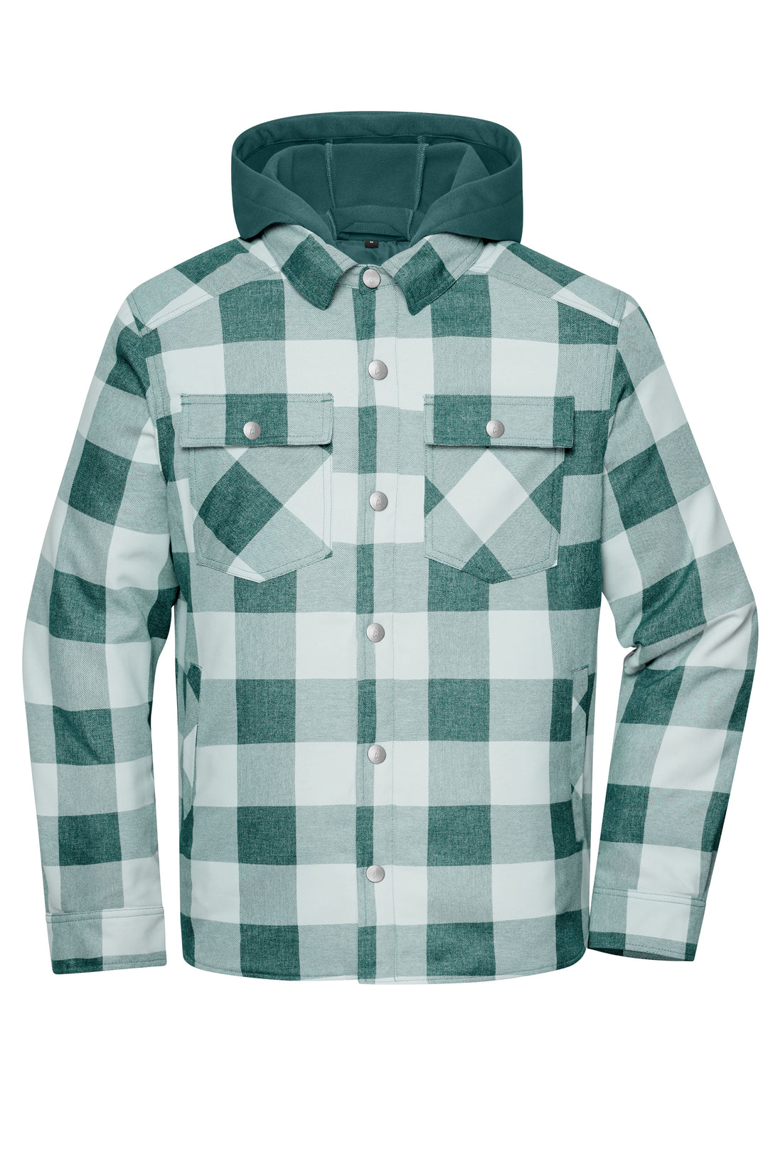 Workwear Check Shirt Jacket - industrial-green/foggy-grey
