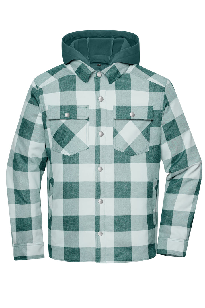 Workwear Check Shirt Jacket - industrial-green/foggy-grey