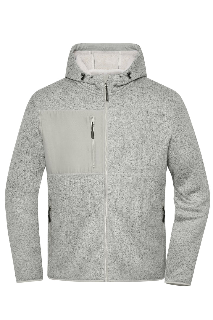Workwear Knitted Fleece Jacket - cement-melange/nature