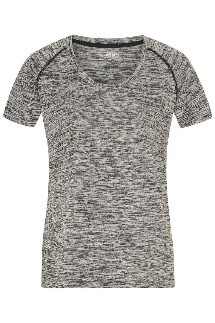 Ladies' Sports T-Shirt - black-melange/black