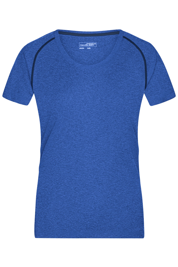 Ladies' Sports T-Shirt - blue-melange/navy