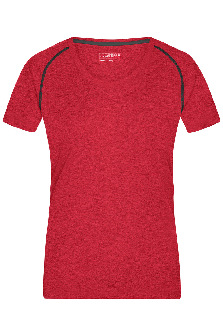 Ladies' Sports T-Shirt - red-melange/titan